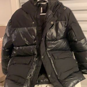 Zara puffer blacker jacket with hood size 12